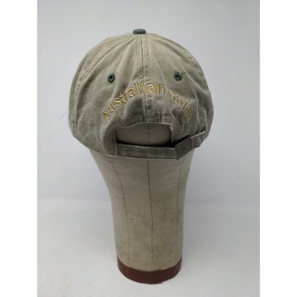 Australian Golf Strapback Hat Brown & Green Embroidered Koala Logo Spell Out - Picture 6 of 10